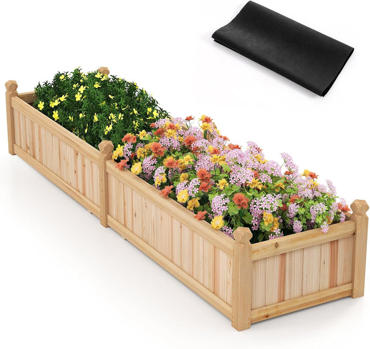 Giantex Wood Raised Garden Bed with Corner Drainage