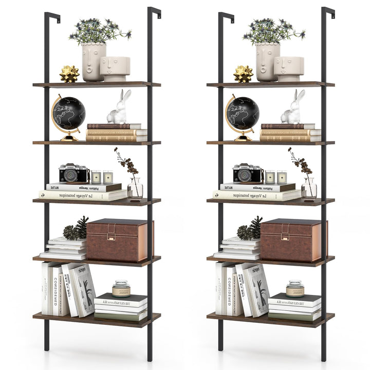 Giantex 5 Tier Modern Wall Mounted Bookshelf, 71&