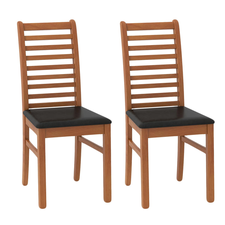 Giantex Wooden Dining Chairs Set PU Leather Upholstered Kitchen Armless Chairs w/Rubber Wood Legs
