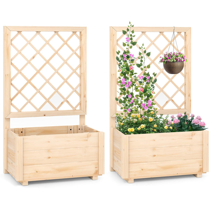 Giantex Raised Garden Bed with Trellis (1/2)