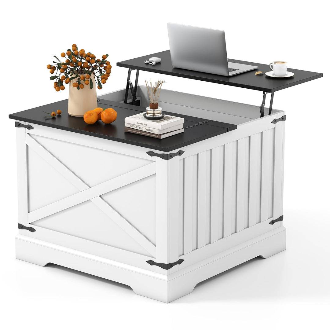 Giantex 31.5" Square Wood Center Table with Large Hidden Storage Compartment &amp; Hinged Lift Top