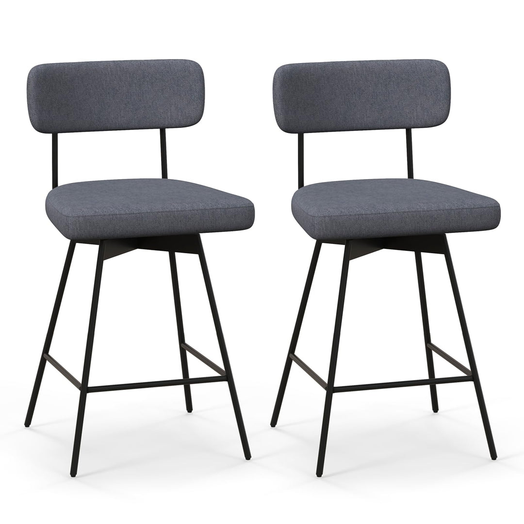 Giantex Swivel Bar Stools,  Upholstered Bar Height Bar Chairs w/Padded Seat &amp; Backrest
