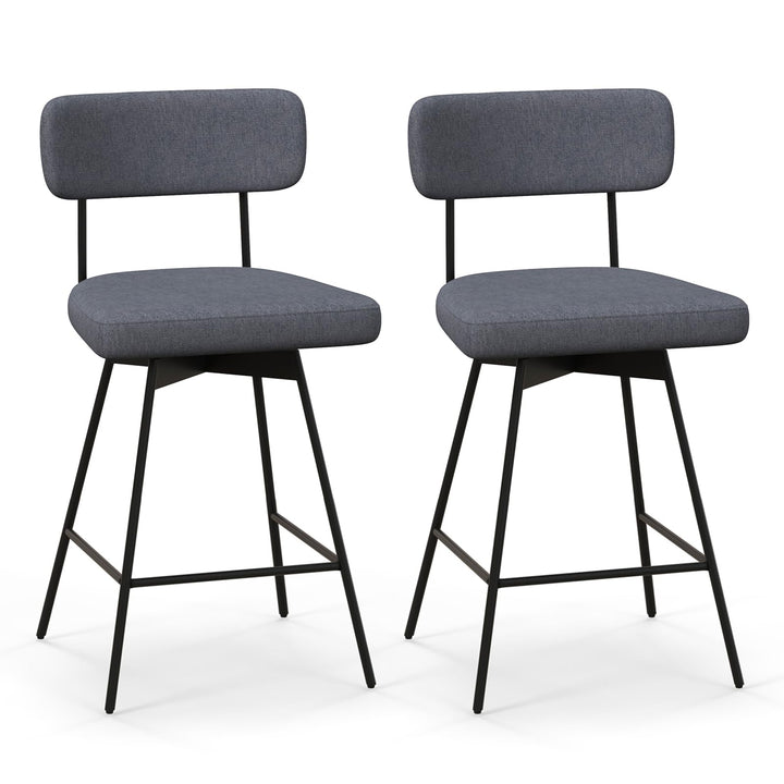 Giantex Swivel Bar Stools,  Upholstered Bar Height Bar Chairs w/Padded Seat &amp; Backrest