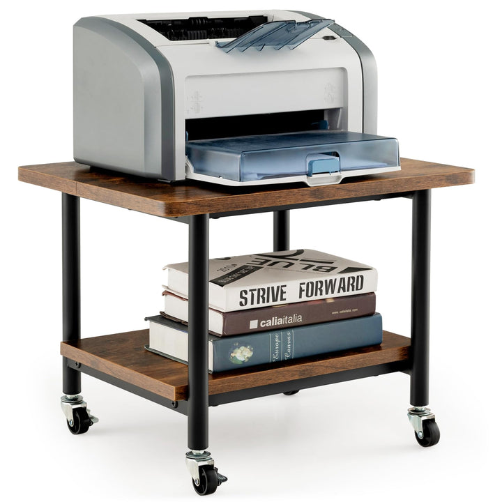 Giantex 2 Tier Mobile Printer Table with Storage Shelf