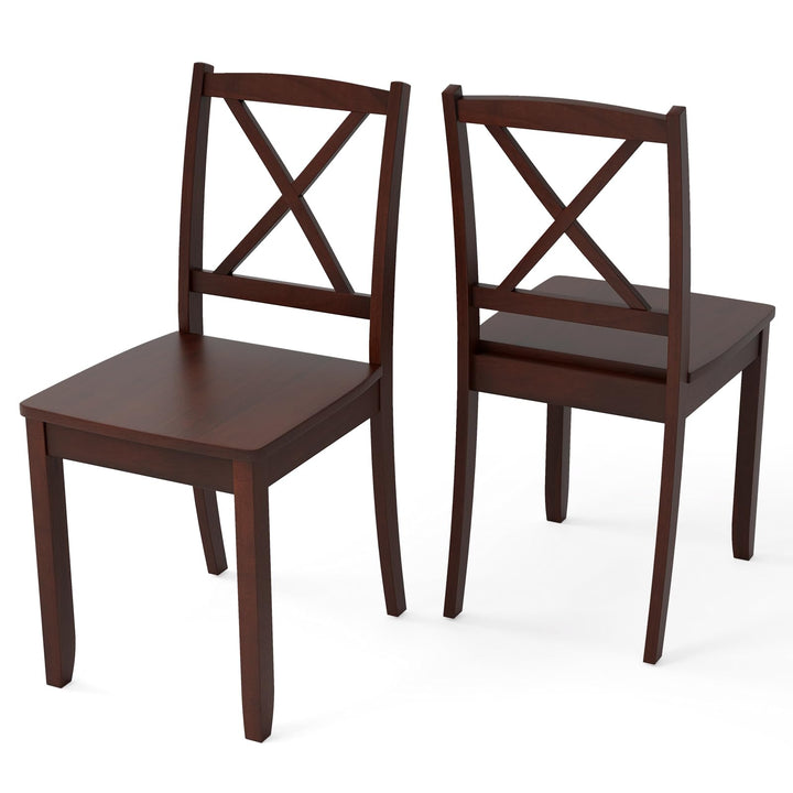 Giantex Wood Dining Chairs, Armless Kitchen Chairs w/Rubber Wood Legs &amp; Curved Backrest