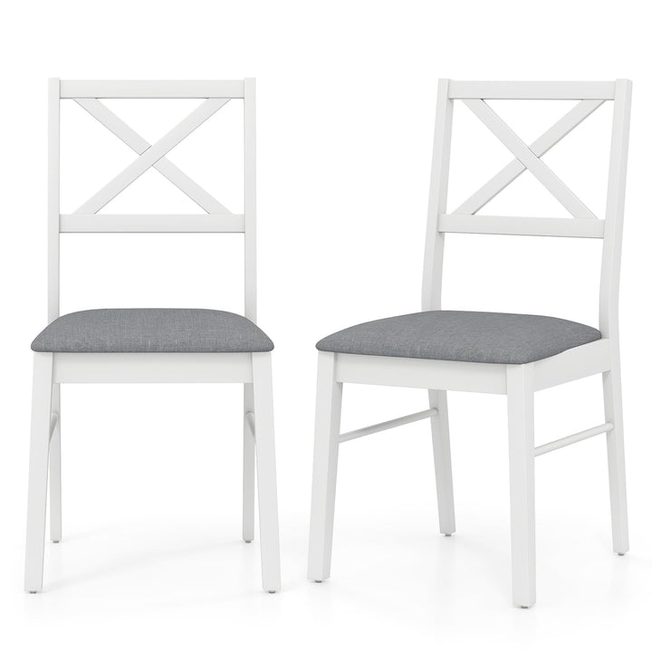 Giantex Wooden Dining Chairs Set of 2/4, Upholstered Kitchen Chairs w/Cross Back &amp; Padded Seat