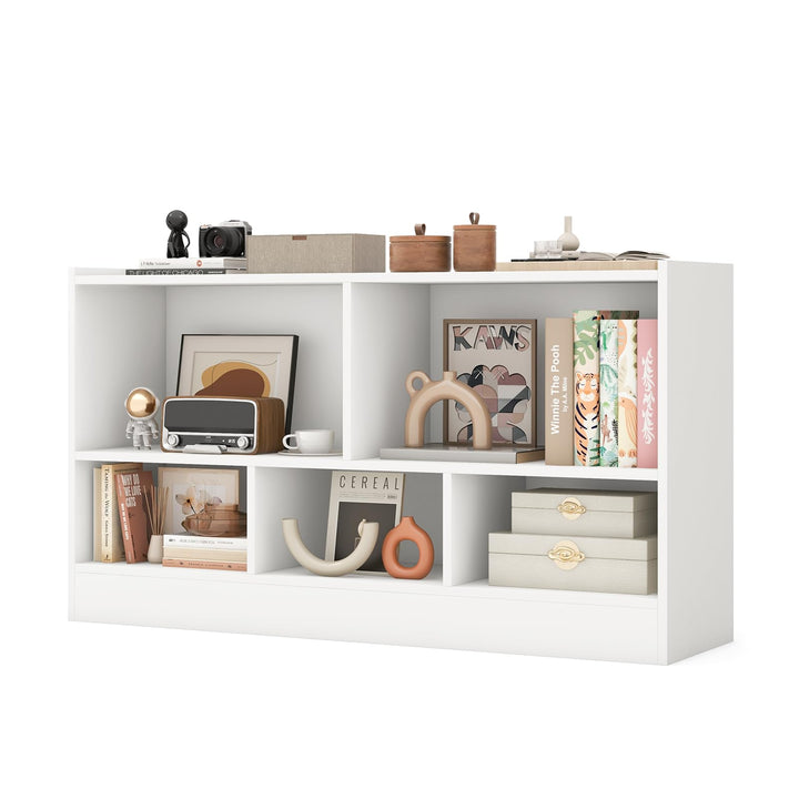 Giantex 5-Cube Bookcase, Freestanding 3-Tier Bookshelf with Spacious Top &amp; Raised Base