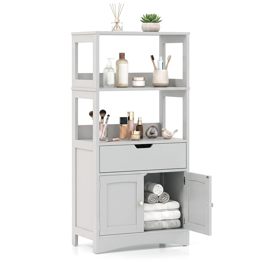 GIANTEX Bathroom Storage Cabinet with Open Shelves