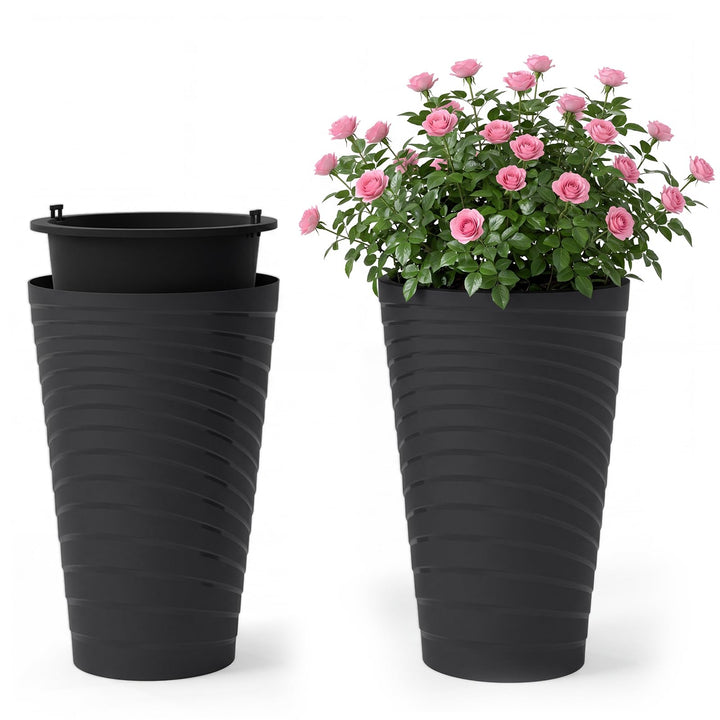 Giantex 18" Tall Flower Pot Set of 2 Modern Decorative Planter Pots