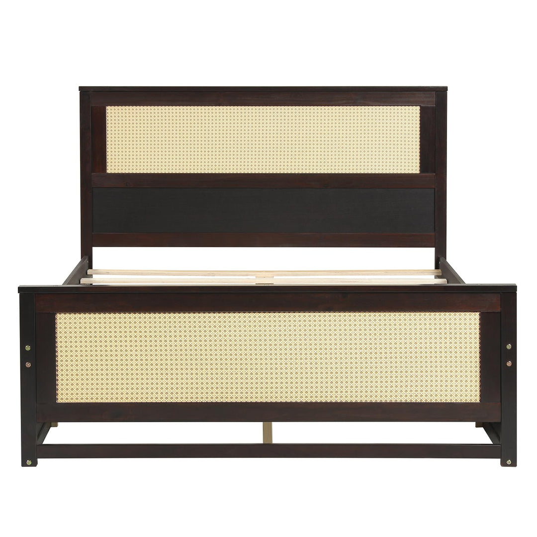Giantex  Full/Twin Size Rattan Bed Frame with 2 Storage Drawers