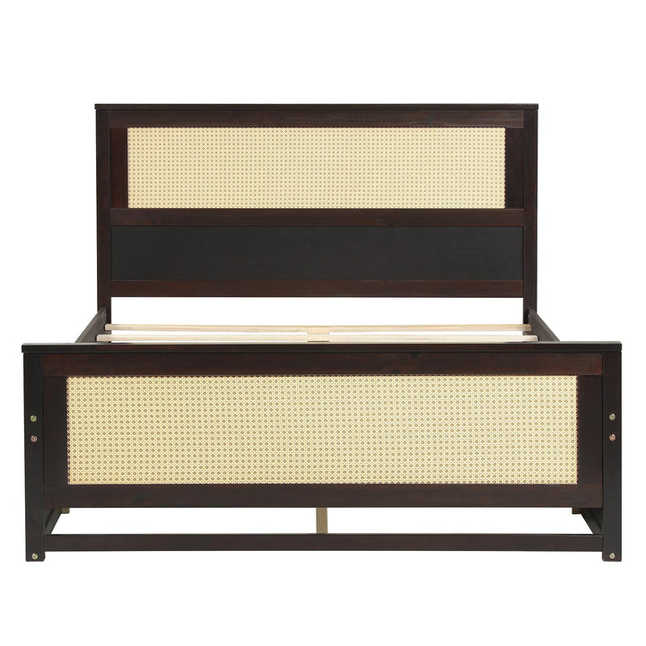 Giantex  Full/Twin Size Rattan Bed Frame with 2 Storage Drawers