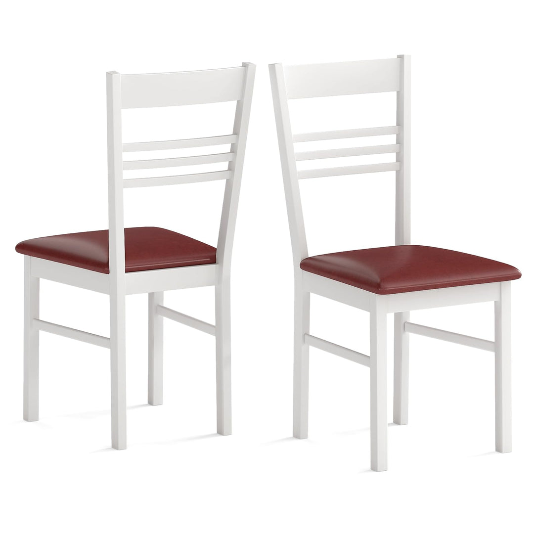 Giantex Wooden Dining Chairs Set of 2/4 Armless Kitchen Chairs w/Slat Backrest