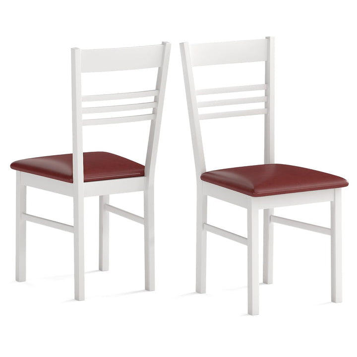 Giantex Wooden Dining Chairs Set of 2/4 Armless Kitchen Chairs w/Slat Backrest