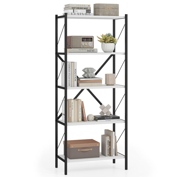 Giantex 5-Tier Tall Industrial Bookcase with Heavy-Duty Metal Frame (1/2)