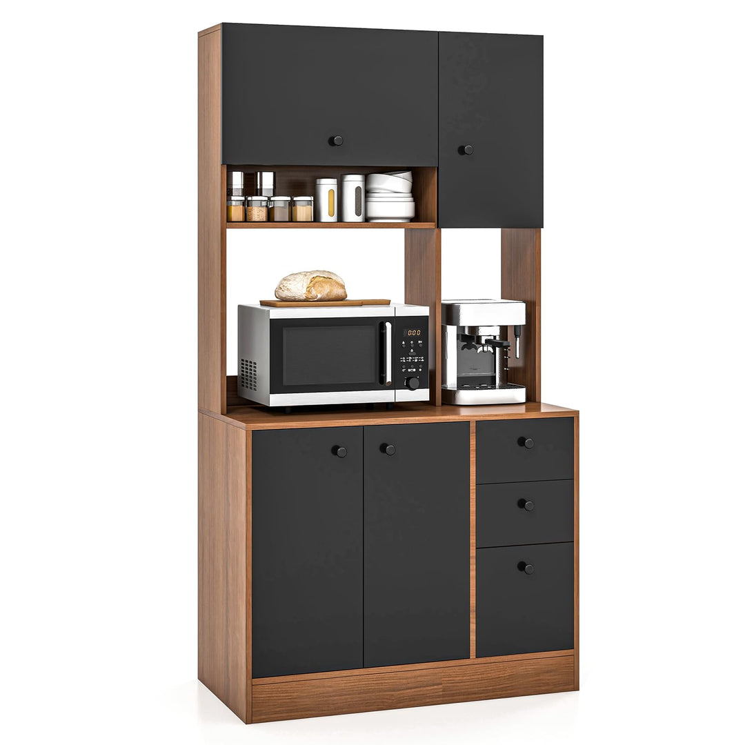 Giantex Kitchen Pantry, Buffet Hutch with 3 Storage Cabinet, 71&