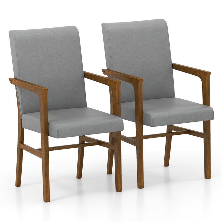 Giantex Mid Century Modern Dining Chairs Set of 2/4 with High Back, Solid Wooden Frame &amp; Soft Cushion