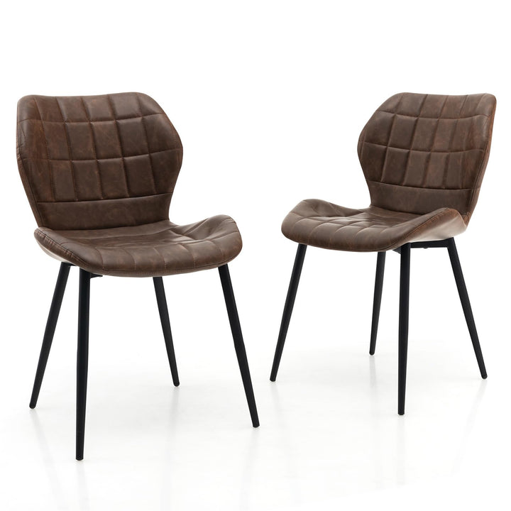 Giantex Upholstered Dining Chairs, Mid Century Retro Kitchen Chairs w/Padded Back &amp; Seat