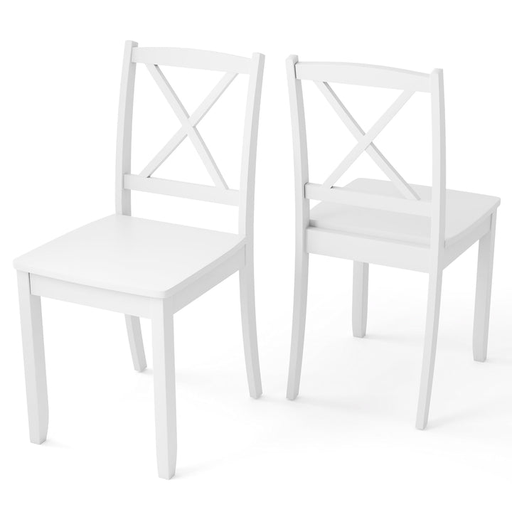 Giantex Wood Dining Chairs, Armless Kitchen Chairs w/Rubber Wood Legs &amp; Curved Backrest