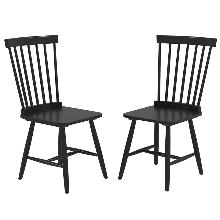 Giantex Windsor Dining Chairs Set of 2/4 Black, w/Wide Seat &amp; Spindle Back, Max Load 400 Lbs