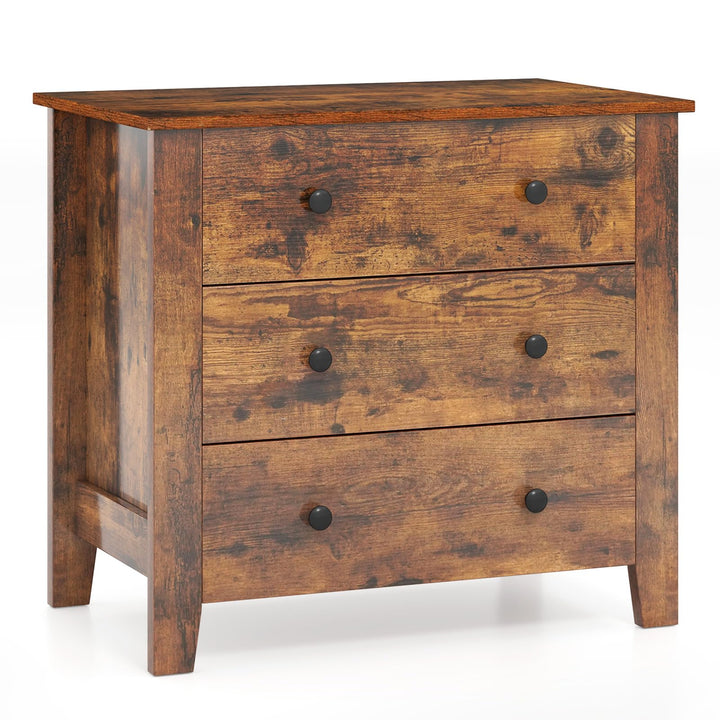 Giantex Small 3-Drawer Dresser for Bedroom - 28.5” x 18” x 26” Wide Chest of Drawers, Modern Large Nightstand