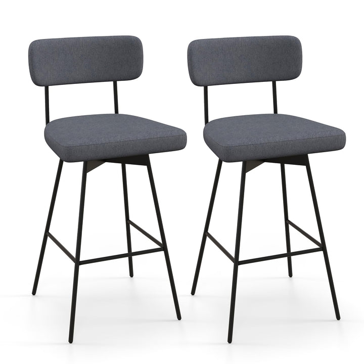 Giantex Swivel Bar Stools,  Upholstered Bar Height Bar Chairs w/Padded Seat &amp; Backrest