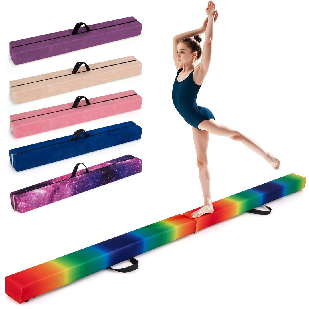 Giantex 8FT Balance Beam, Folding Gymnastics Beam w/Carry Handles