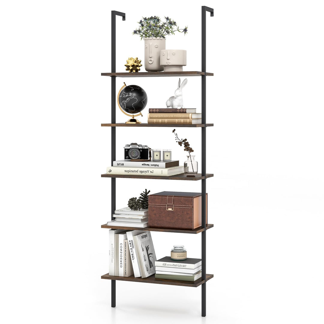 Giantex 5 Tier Modern Wall Mounted Bookshelf, 71&