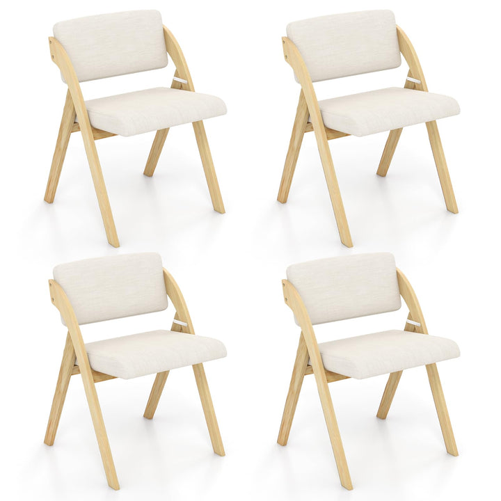 Giantex Set of 2 Folding Kitchen Dining Chairs with Rubber Wood Legs