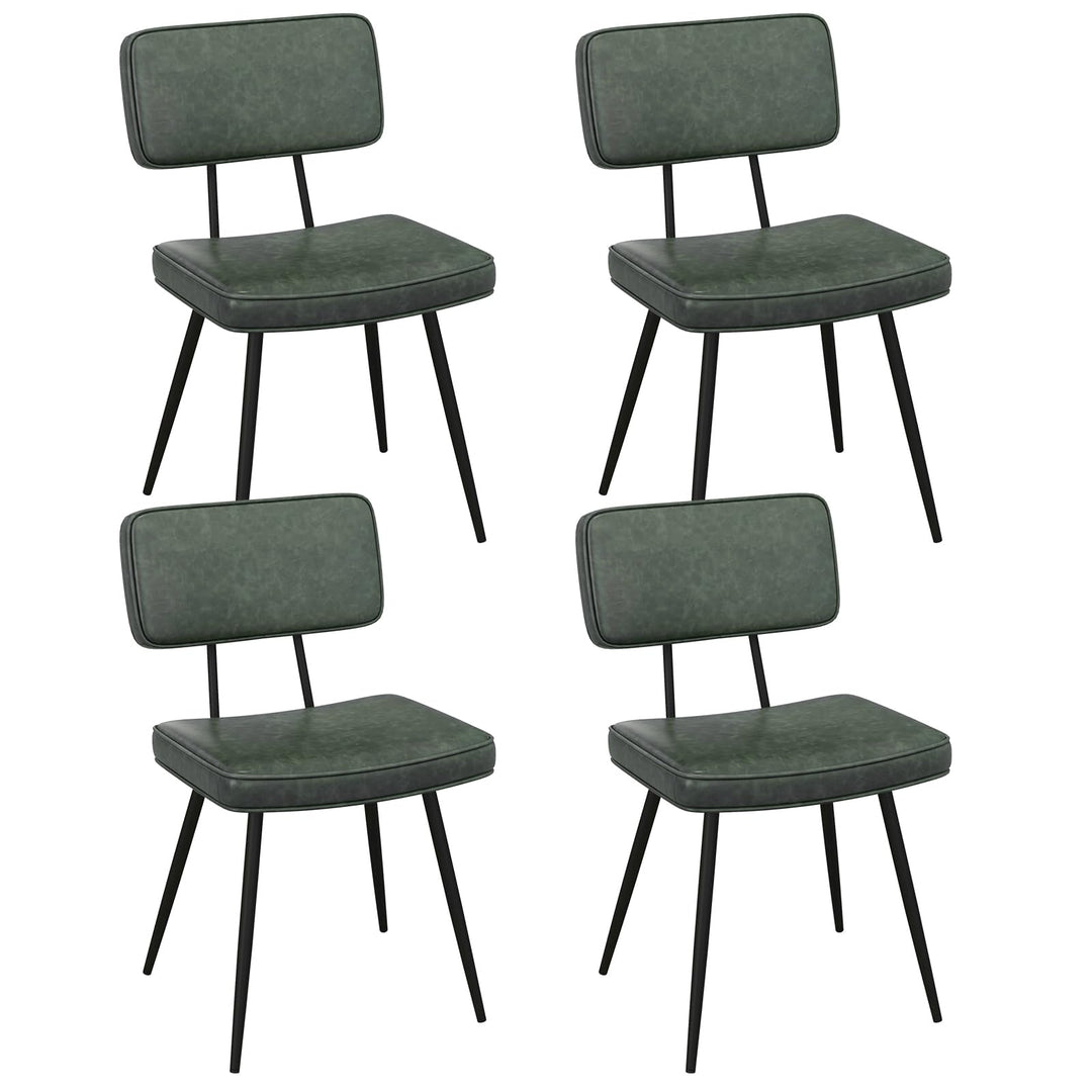 Giantex PU Leather Dining Chairs Set of 2/4, Upholstered Kitchen Chairs w/Padded Backrest &amp; Seat, Metal Legs