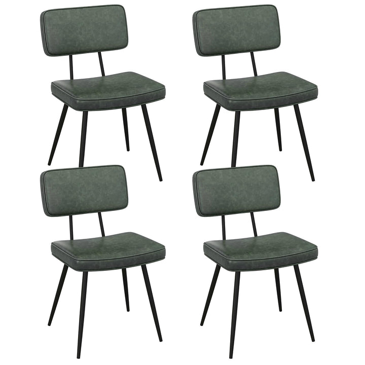 Giantex PU Leather Dining Chairs Set of 2/4, Upholstered Kitchen Chairs w/Padded Backrest &amp; Seat, Metal Legs