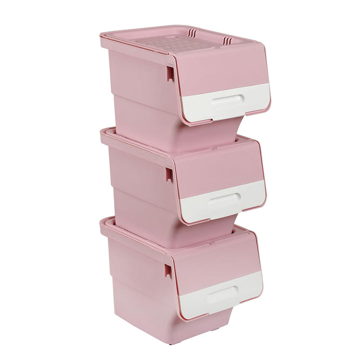 Giantex Plastic Stackable Storage Bins with Lids &amp; Wheels