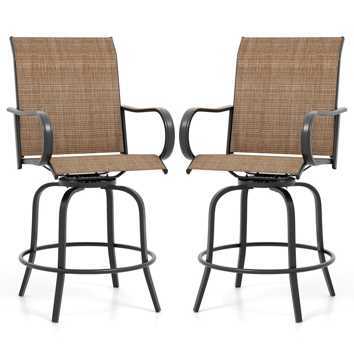 Giantex Swivel Outdoor Bar Stools, All-Weather Bar Height Patio Chairs