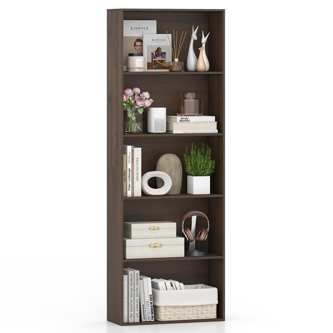 Giantex 5-Tier Bookshelf Freestanding Bookcase with 5 Open Shelf