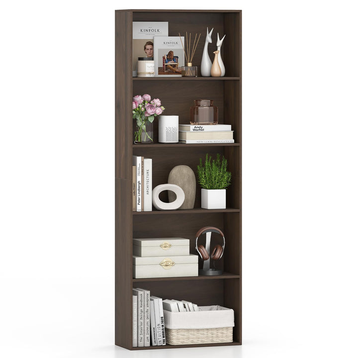 Giantex 5-Tier Bookshelf Freestanding Bookcase with 5 Open Shelf
