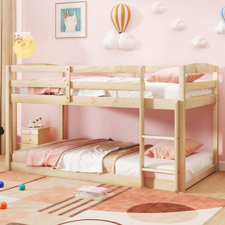Giantex Solid Wood Twin Over Twin Bunk Bed Frame