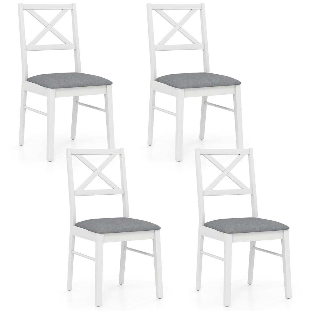 Giantex Wooden Dining Chairs Set of 2/4, Upholstered Kitchen Chairs w/Cross Back &amp; Padded Seat