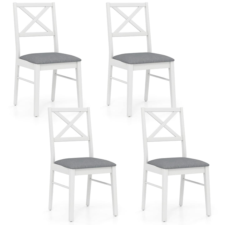 Giantex Wooden Dining Chairs Set of 2/4, Upholstered Kitchen Chairs w/Cross Back &amp; Padded Seat