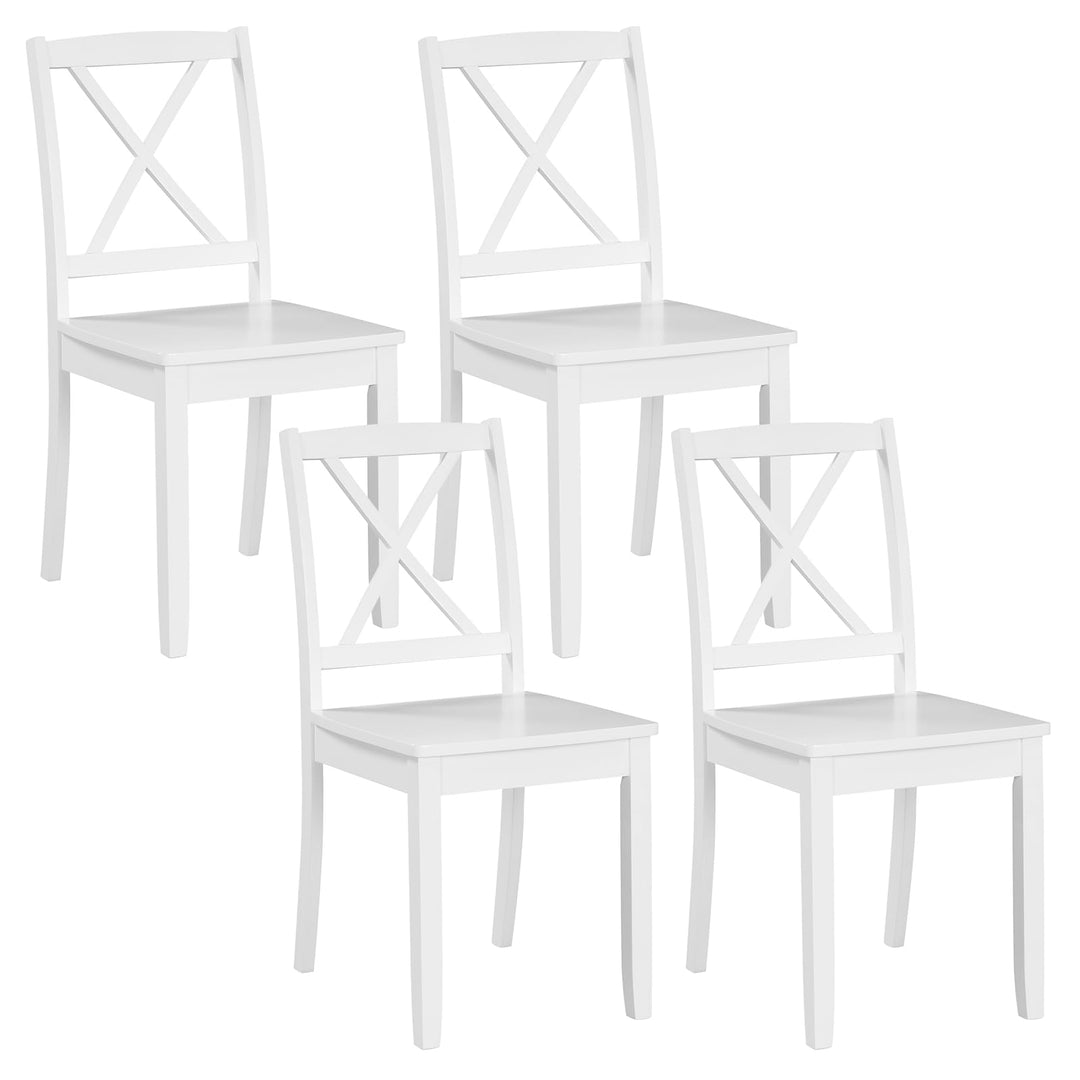 Giantex Wood Dining Chairs, Armless Kitchen Chairs w/Rubber Wood Legs &amp; Curved Backrest