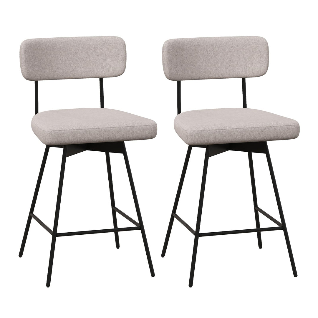 Giantex Swivel Bar Stools,  Upholstered Bar Height Bar Chairs w/Padded Seat &amp; Backrest