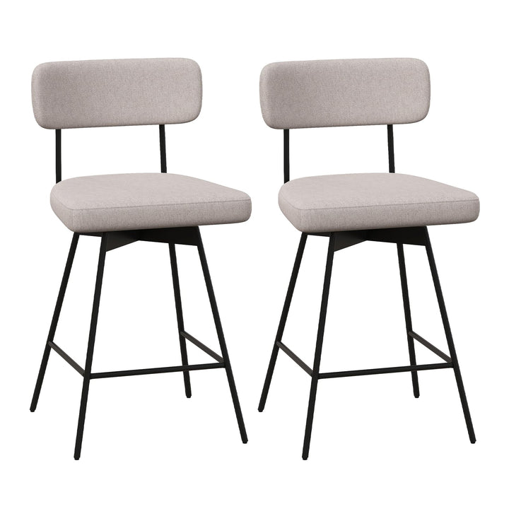 Giantex Swivel Bar Stools,  Upholstered Bar Height Bar Chairs w/Padded Seat &amp; Backrest