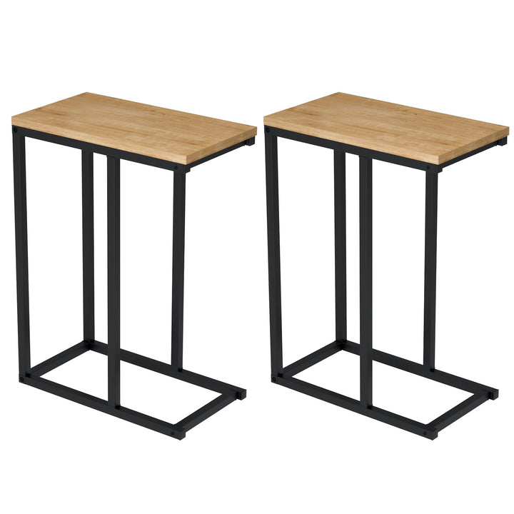 Giantex Small Sofa Couch Side Table That Slide Under with Metal Frame &amp; Spacious Tabletop