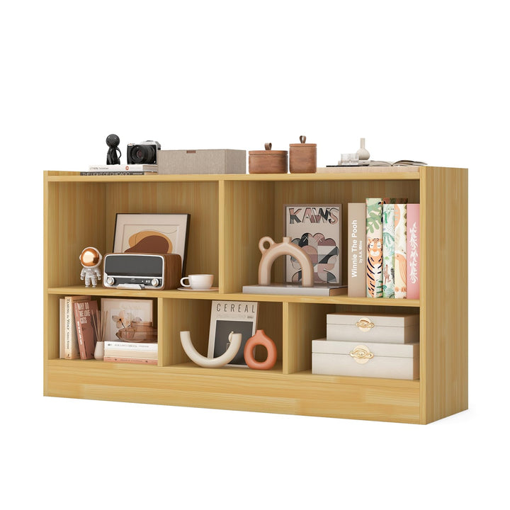 Giantex 5-Cube Bookcase, Freestanding 3-Tier Bookshelf with Spacious Top &amp; Raised Base