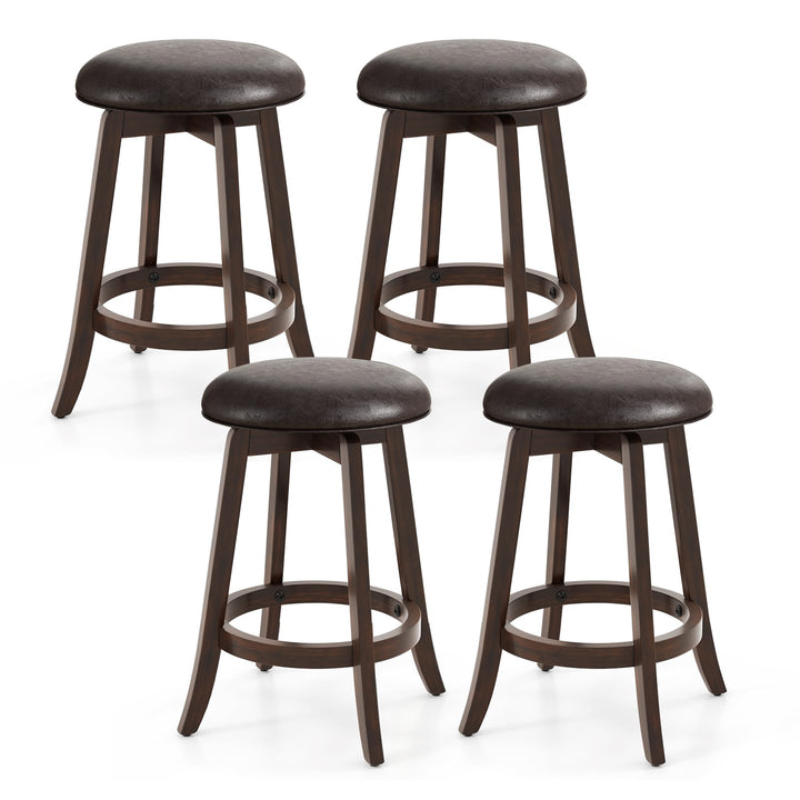 Giantex Bar Stools Set， 29"/ 24"  Bar Height Bar Stools w/ 360° Swivel Round Seat &amp; Footrest