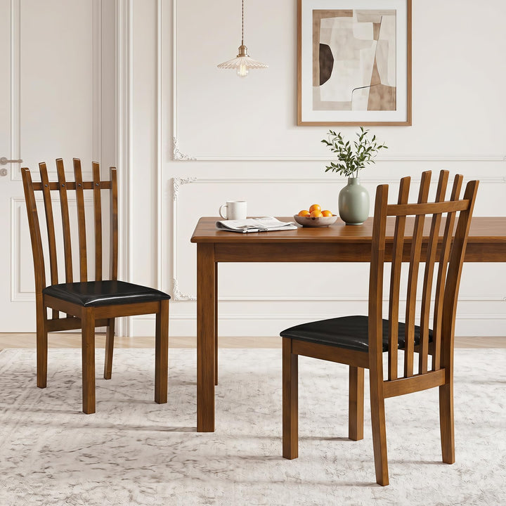 GIANTEX Wood Dining Chairs Set w/ Rubber Wood Frame