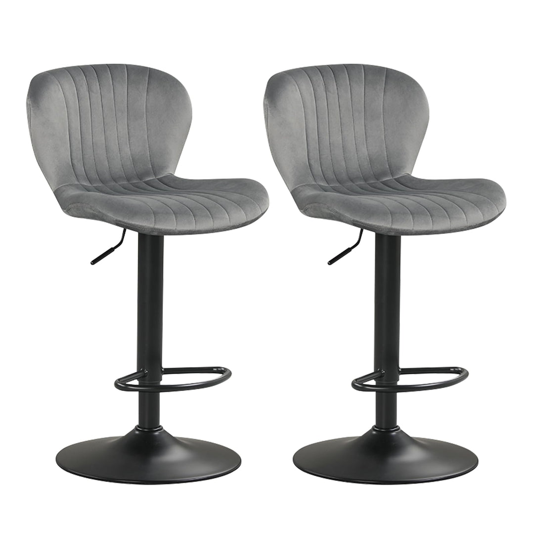 Giantex Bar Stools Set of 2/4 | Adjustable Counter Height Chairs with Velvet Upholstered Backrests