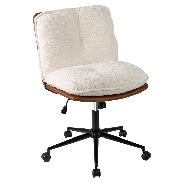 Giantex Faux Fur Desk Chair with Rocking Backrest &amp; Thick Padded Cushion