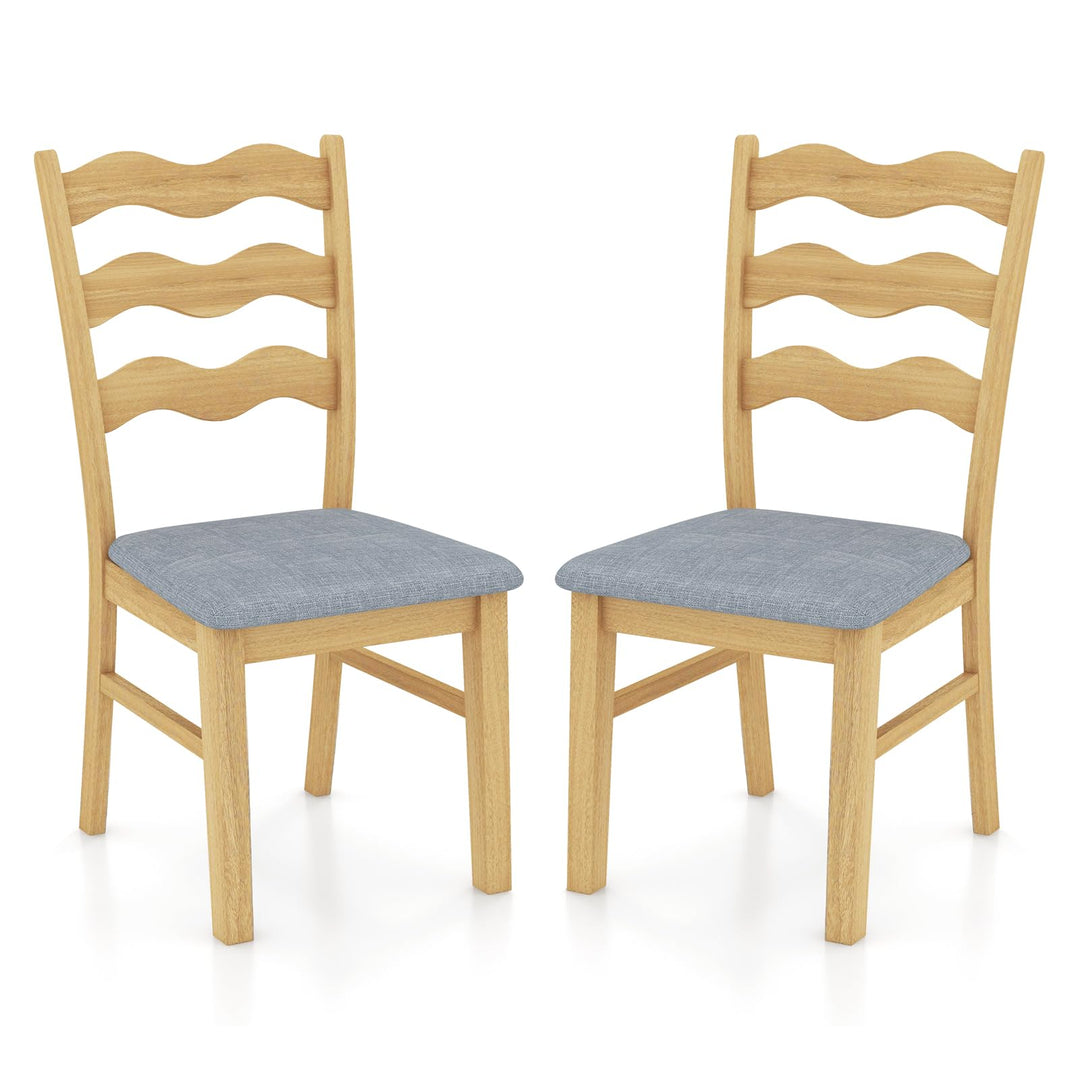 Giantex Wooden Dining Chairs Set of 2/4, Rubber Wood Kitchen Chair with Padded Seat &amp; Hollowed Backrest