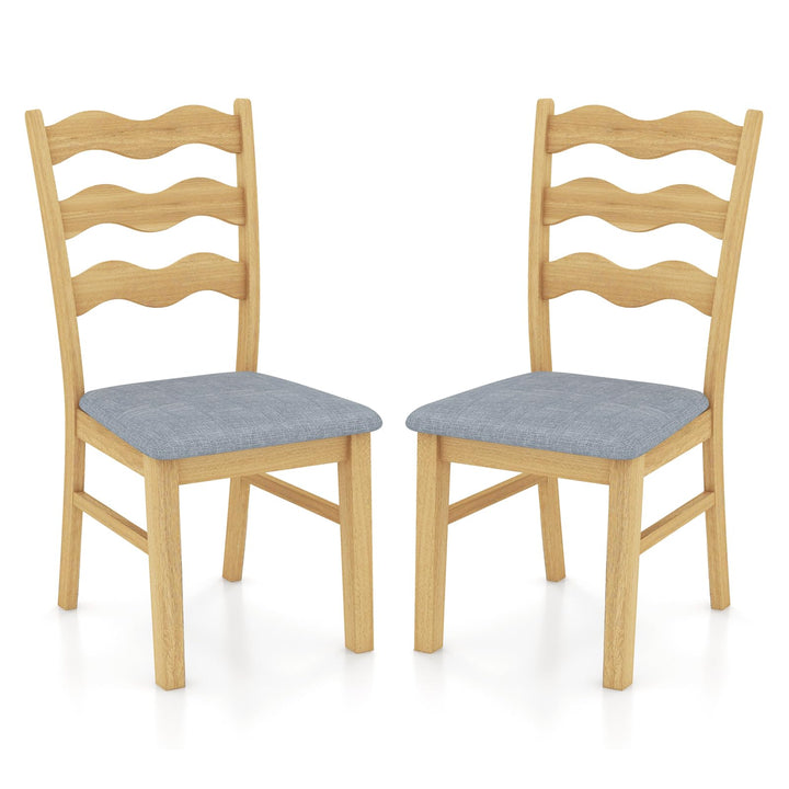 Giantex Wooden Dining Chairs Set of 2/4, Rubber Wood Kitchen Chair with Padded Seat &amp; Hollowed Backrest