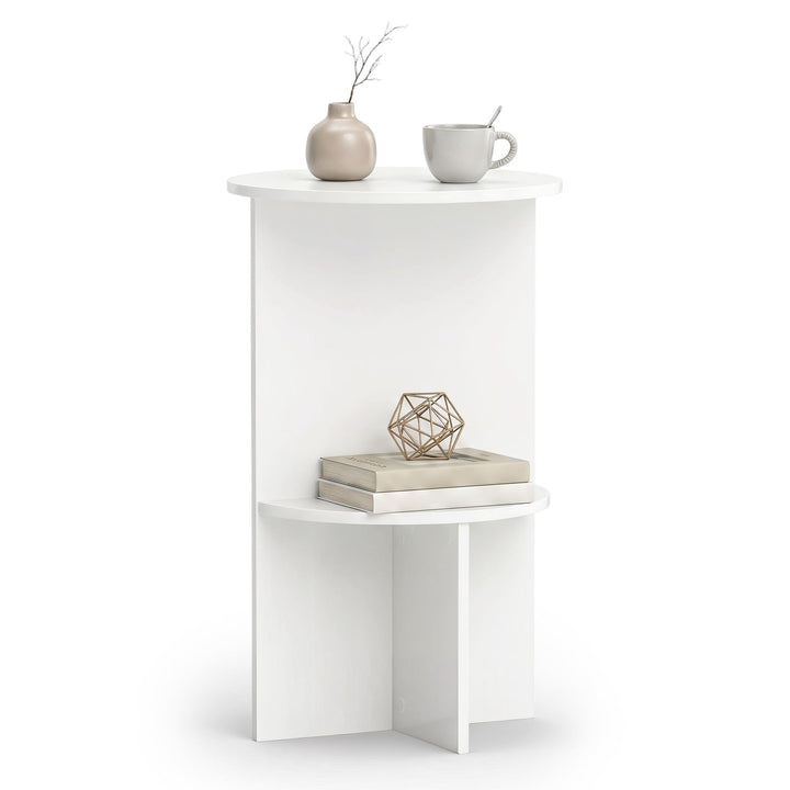 Giantex 2-Tier Round Side Tables with Storage Shelf (1/2)