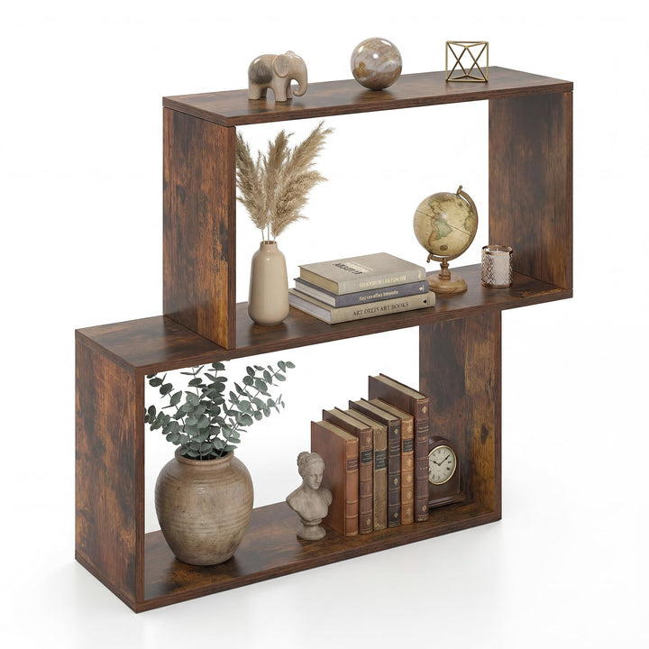 Giantex Geometric Bookcase Side Table with Open Storage
